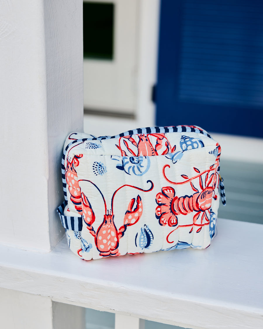 Lobster Landing - Quilted Pouch - Cloud - Printfresh