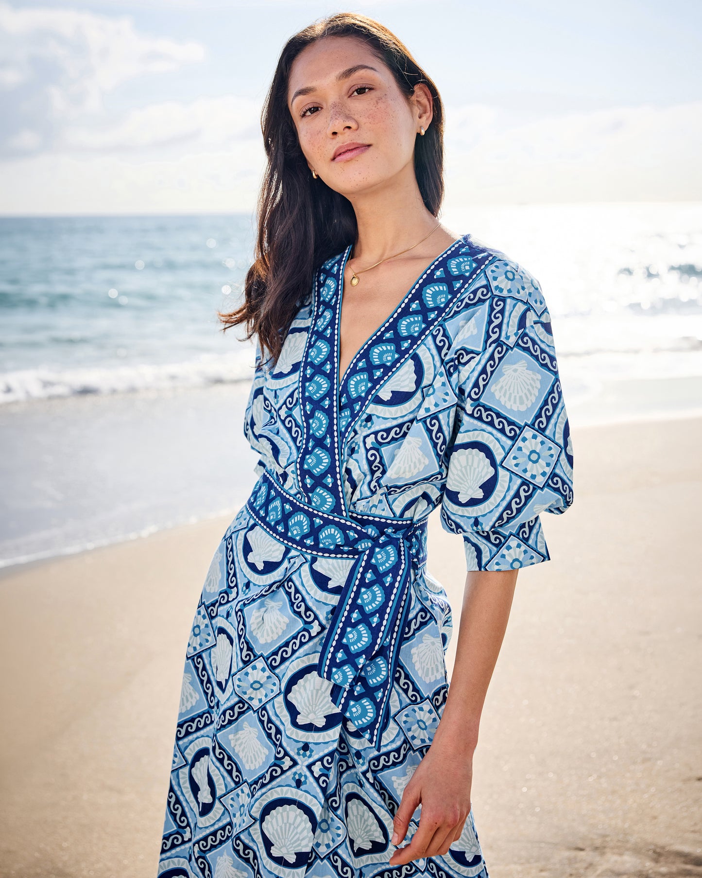 Tide & Tile - Frida Dress - Seashell Blue - Printfresh