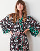 Enchanted Swans - Satin Robe - Starless Sky - Printfresh