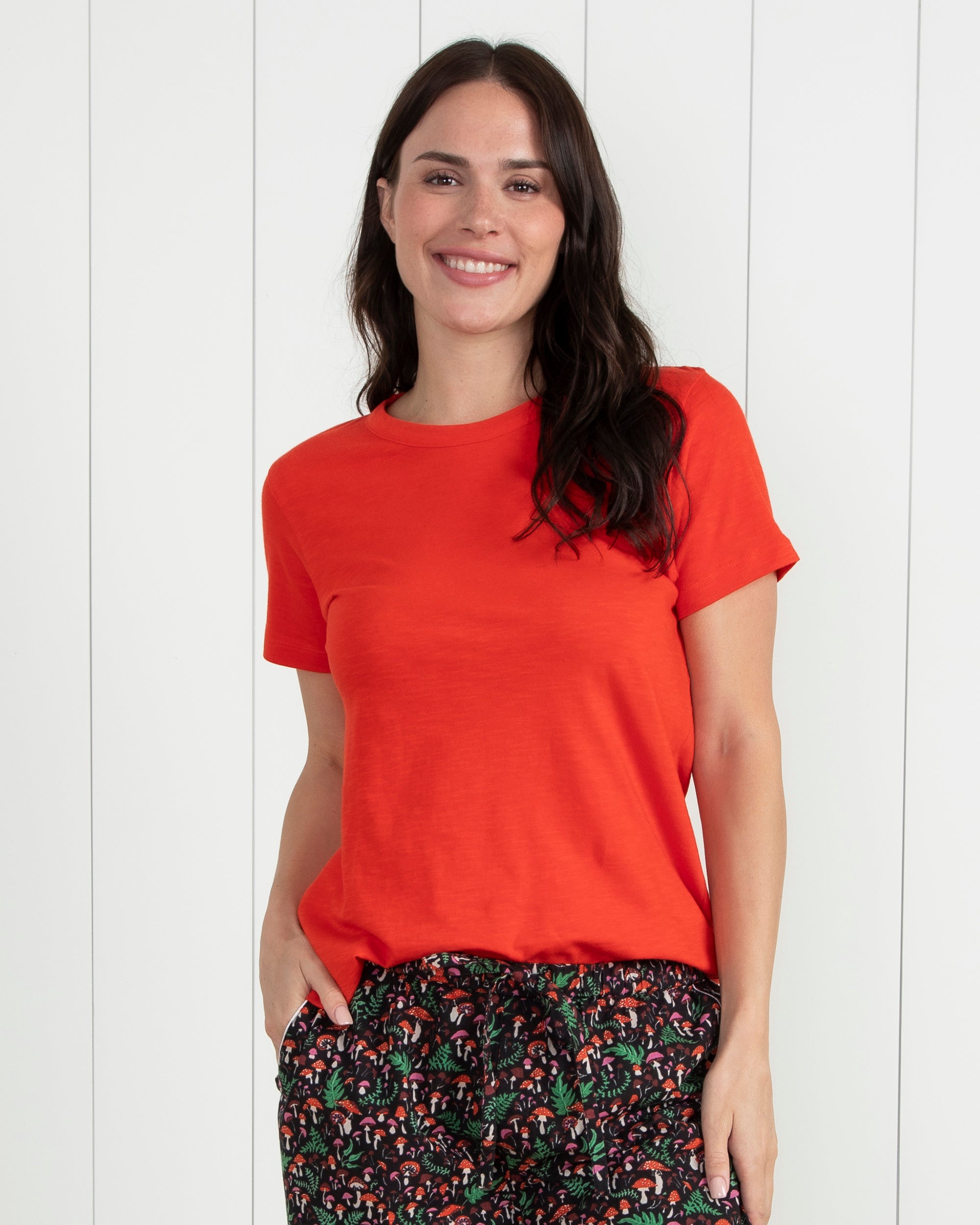 Saturday Tee - Knit T-Shirt 3-Pack - Cloud/Red Lip/Teak - Printfresh