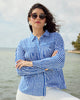 Seaside Stripes - Easy Street Blouse - Blue Cloud - Printfresh