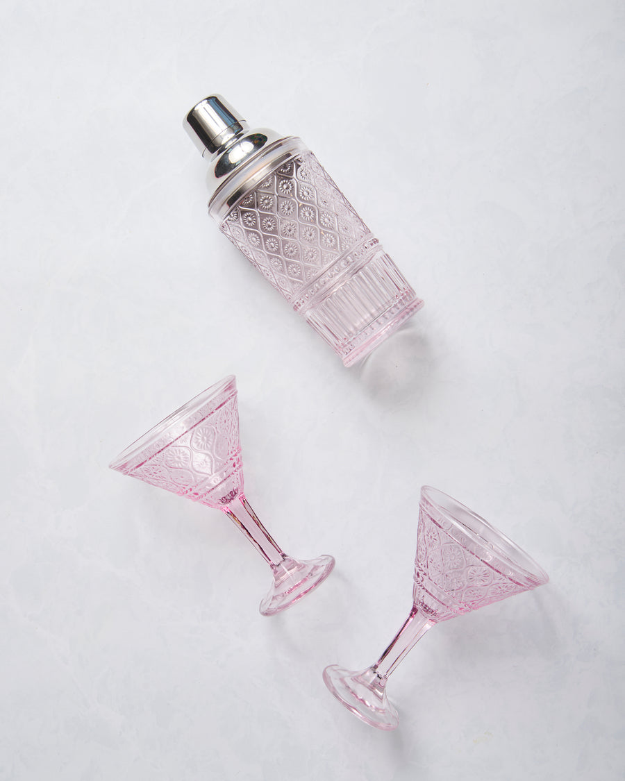 Pink - Claro Pink Cocktail Shaker & Martini Set - Godinger - Printfresh