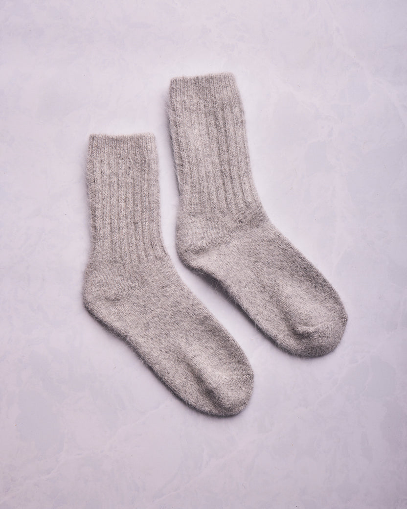 Grey - ELMNTL Super Soft Wool Socks - Printfresh