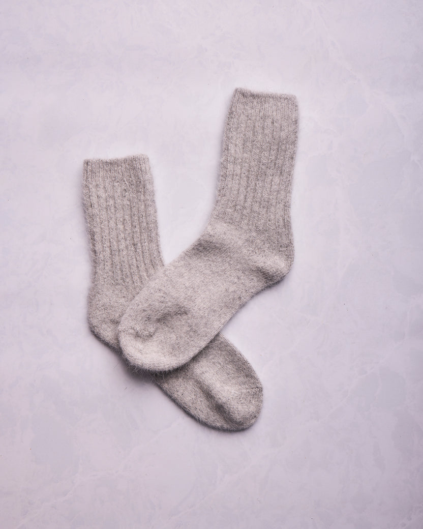 Grey - ELMNTL Super Soft Wool Socks - Printfresh