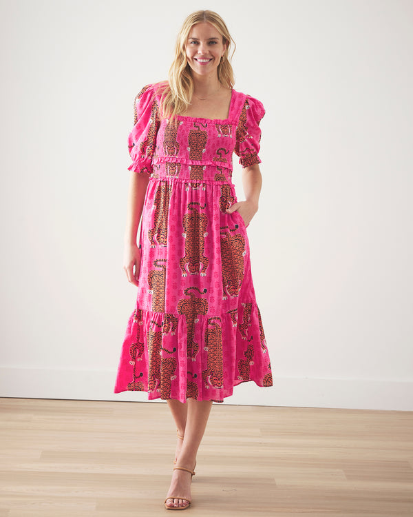 Siberian Stripes - Day Drifter Dress - Neon Rose - Printfresh