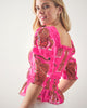 Siberian Stripes - Sophisticated Soirée Top - Neon Rose - Printfresh