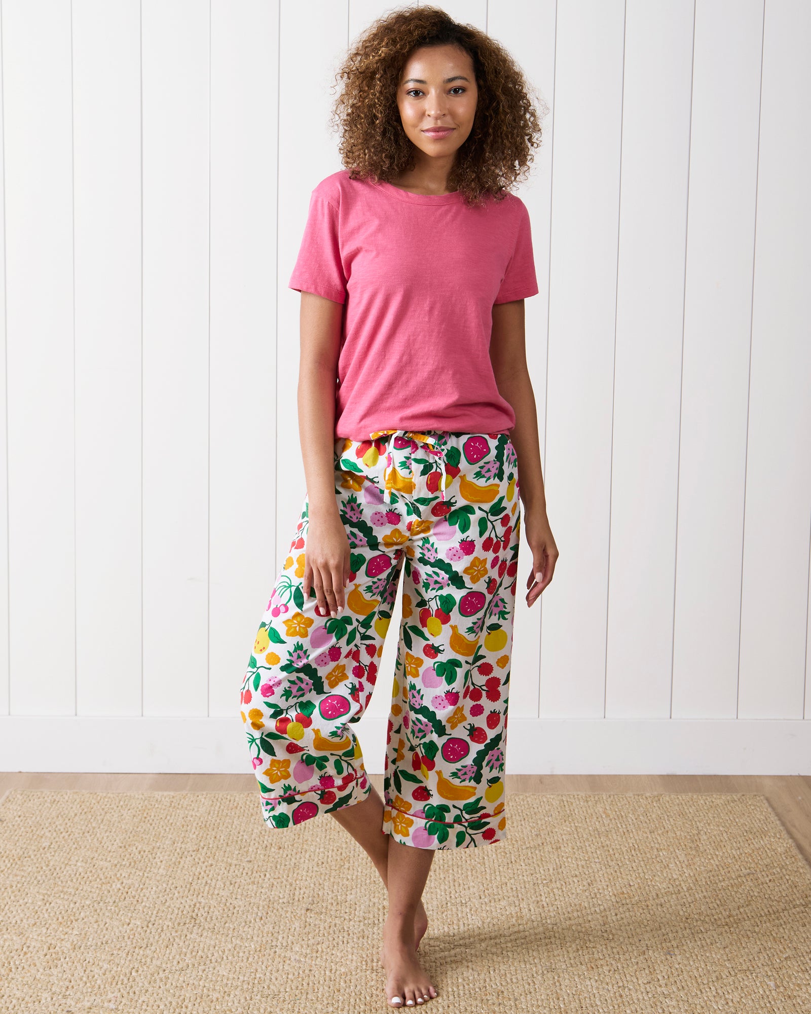 Smoothie Time - Cropped PJ Pants - Cloud - Printfresh