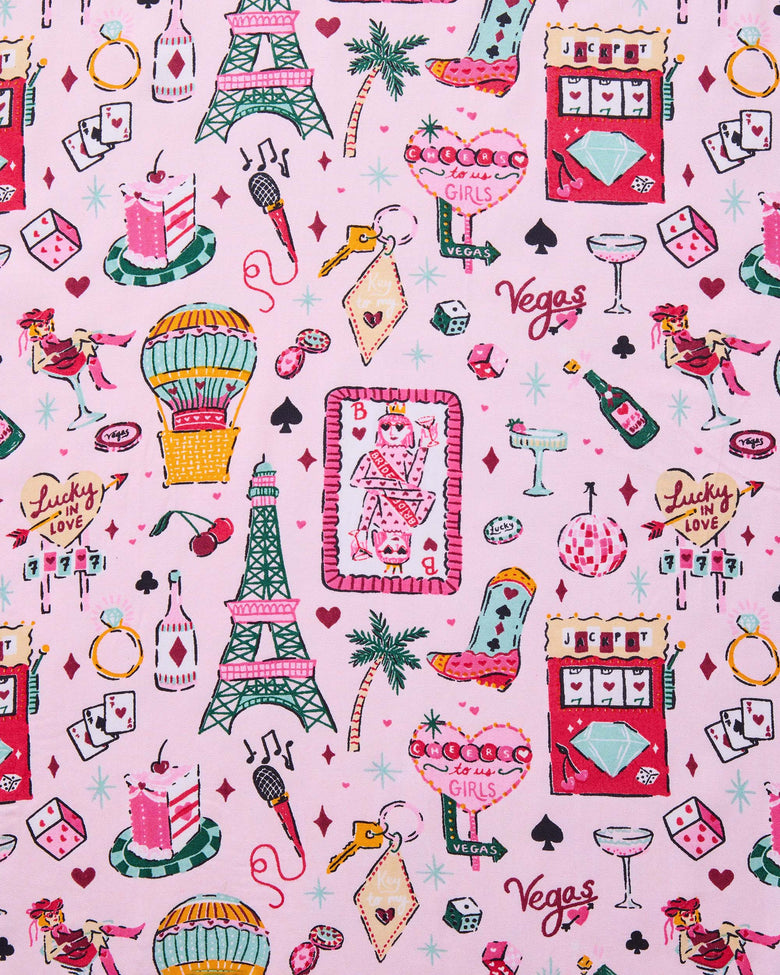 Viva Las Vegas - Eco Satin Sweet Dreams Shorts - Lucky Pink - Printfresh