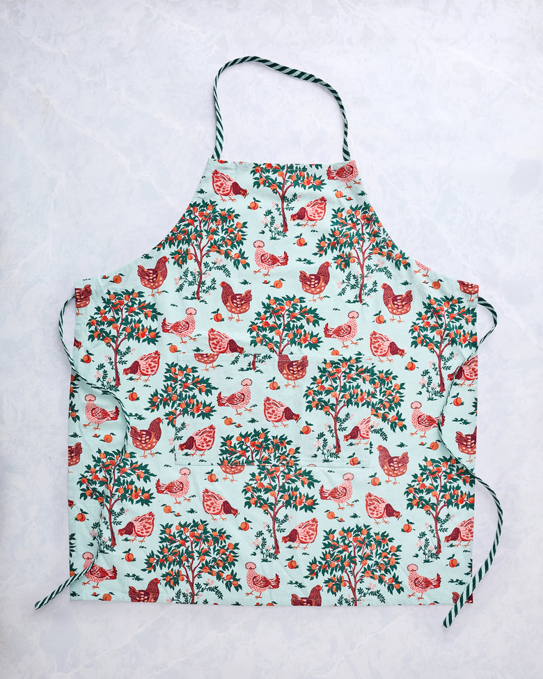 Hen House - Apron - Soft Blue - Printfresh