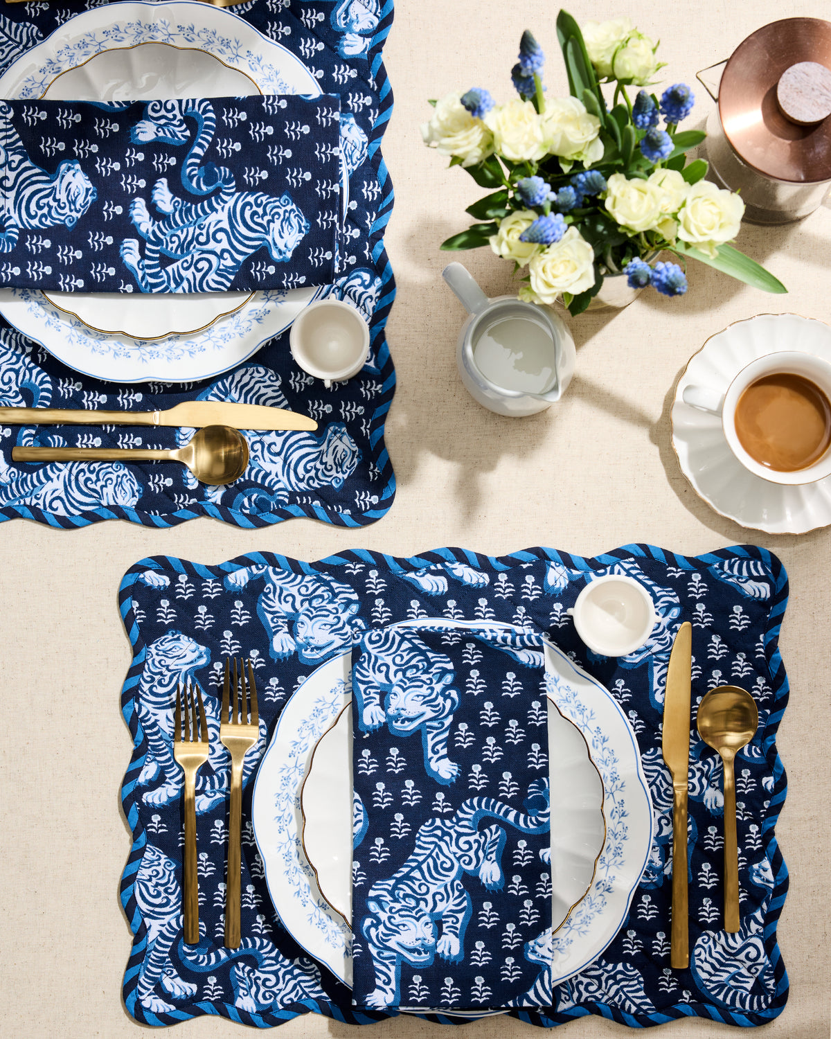 Tiger Queen - Set of 4 Placemats - Indigo - Printfresh