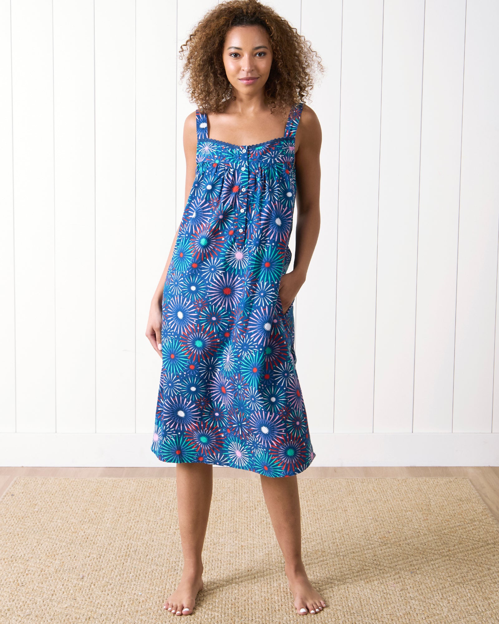 Sparks Fly - Back to Bed Nightgown - Navy - Printfresh