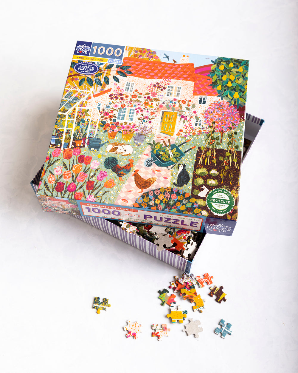English Cottage - 1000 Piece Puzzle - eeBoo - Printfresh