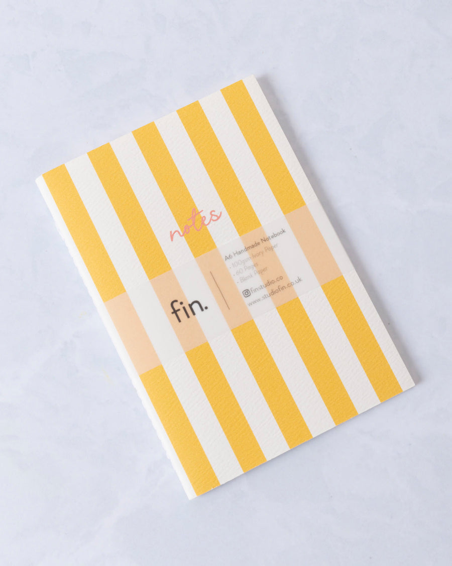 Yellow - Cabana Striped Notebook - Fin Studio - Printfresh