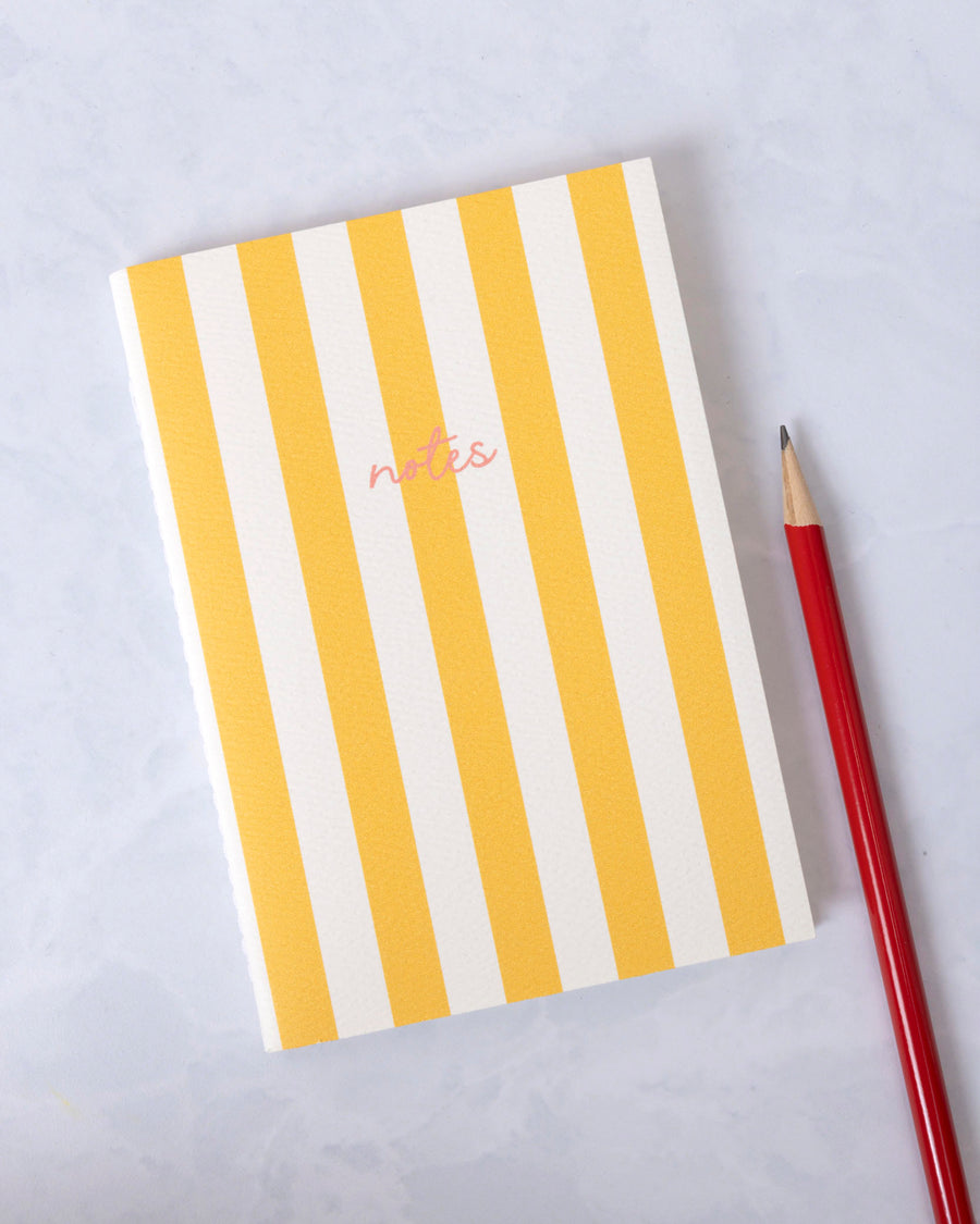 Yellow - Cabana Striped Notebook - Fin Studio - Printfresh