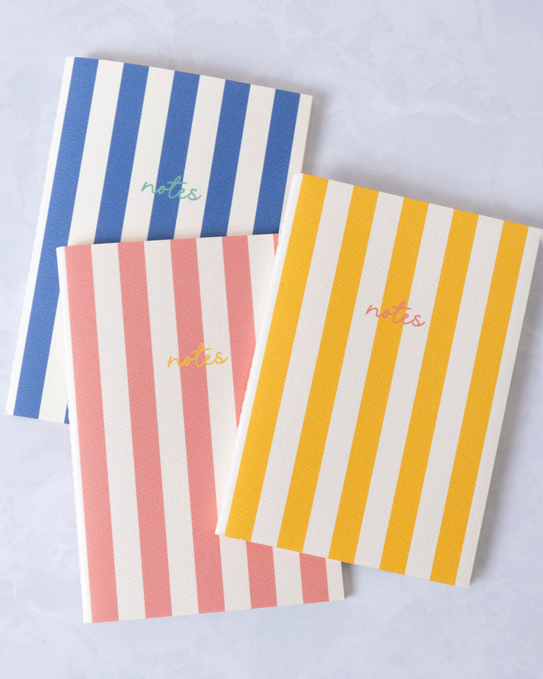 Yellow - Cabana Striped Notebook - Fin Studio - Printfresh