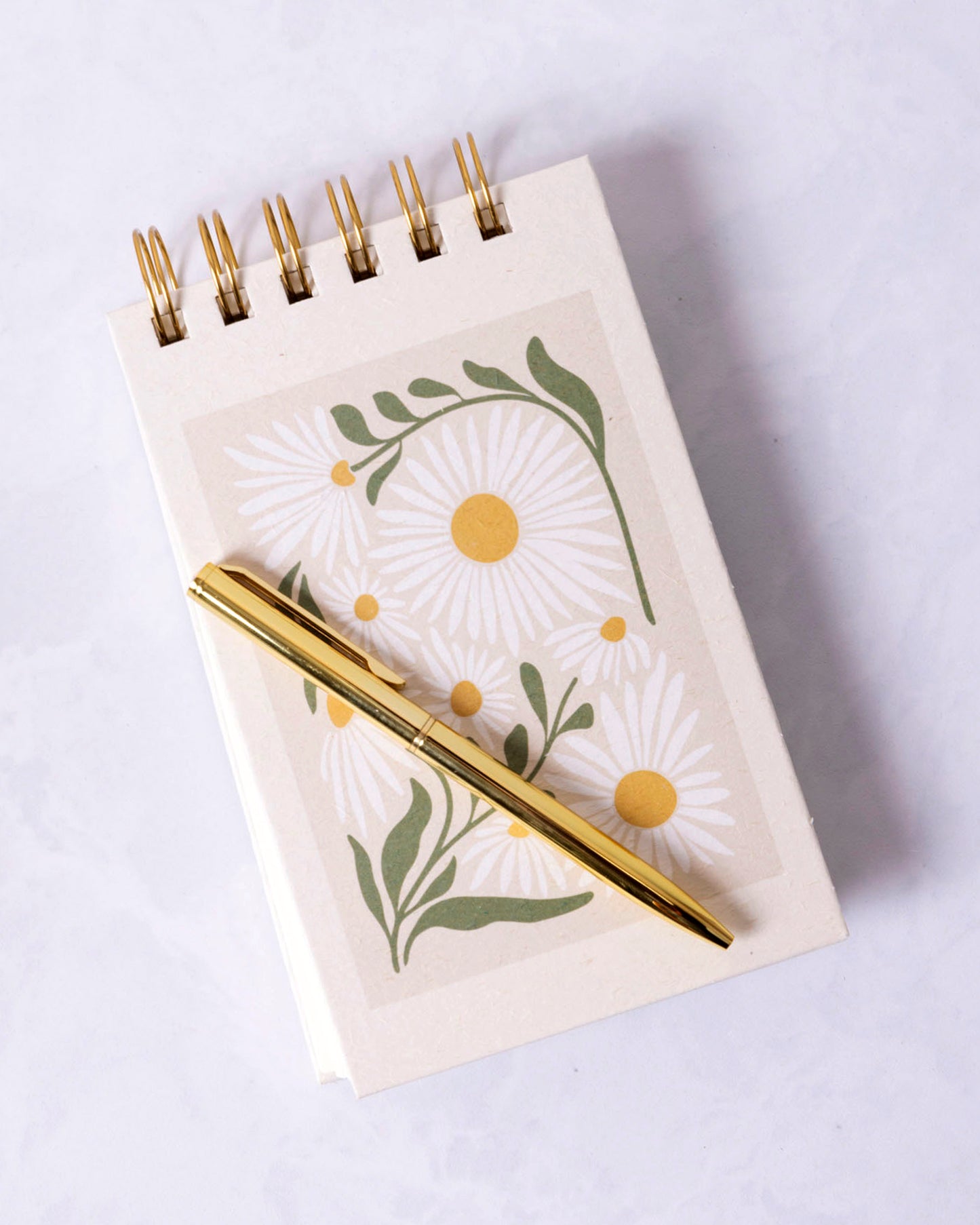 Cream - Spiral Notebook with Pen Flower Market Daisy - Lady Jayne - Printfresh