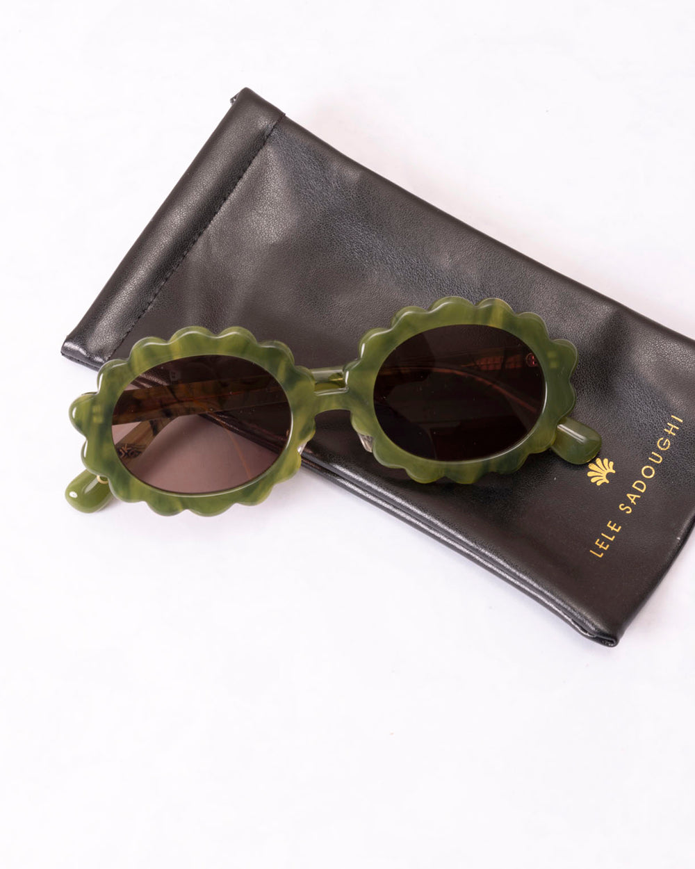 Green - Fern Green Daisy Oval Sunglasses - Lele Sadoughi - Printfresh