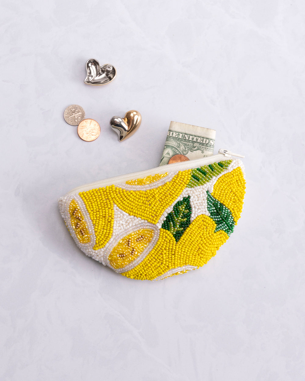 Yellow Lemon - Beaded Pouch - Tiana Designs - Printfresh