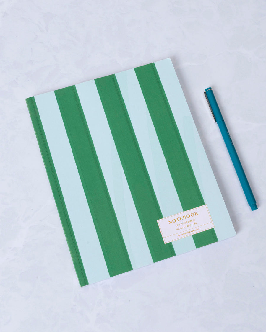 Green Cabana - Striped Perfect Bound Journal - One & Only Paper - Printfresh