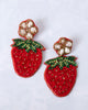 Red Strawberry - Seed Beaded Drop Earrings - Josslyn By Off The Wall - Printfresh