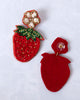 Red Strawberry - Seed Beaded Drop Earrings - Josslyn By Off The Wall - Printfresh