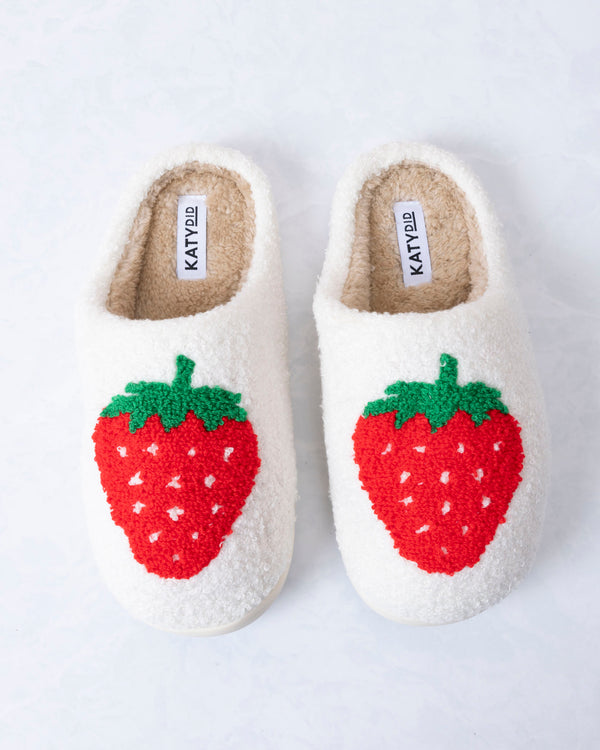 Strawberry - Fuzzy Slippers - Katydid - Printfresh