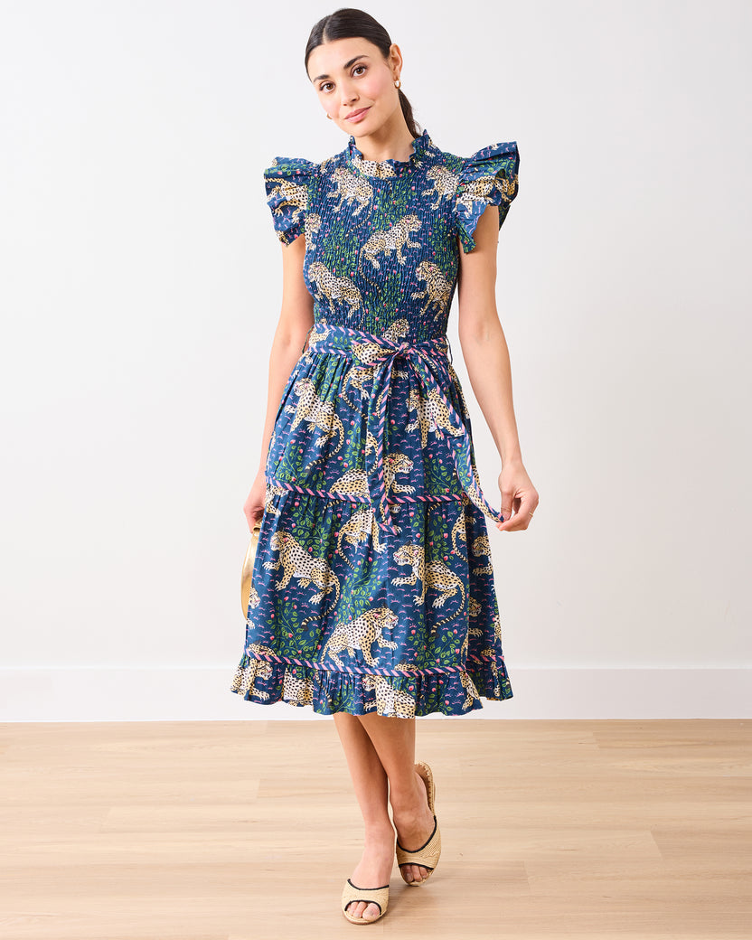Bagheera - Let's Ruffle Dress - Navy - Printfresh