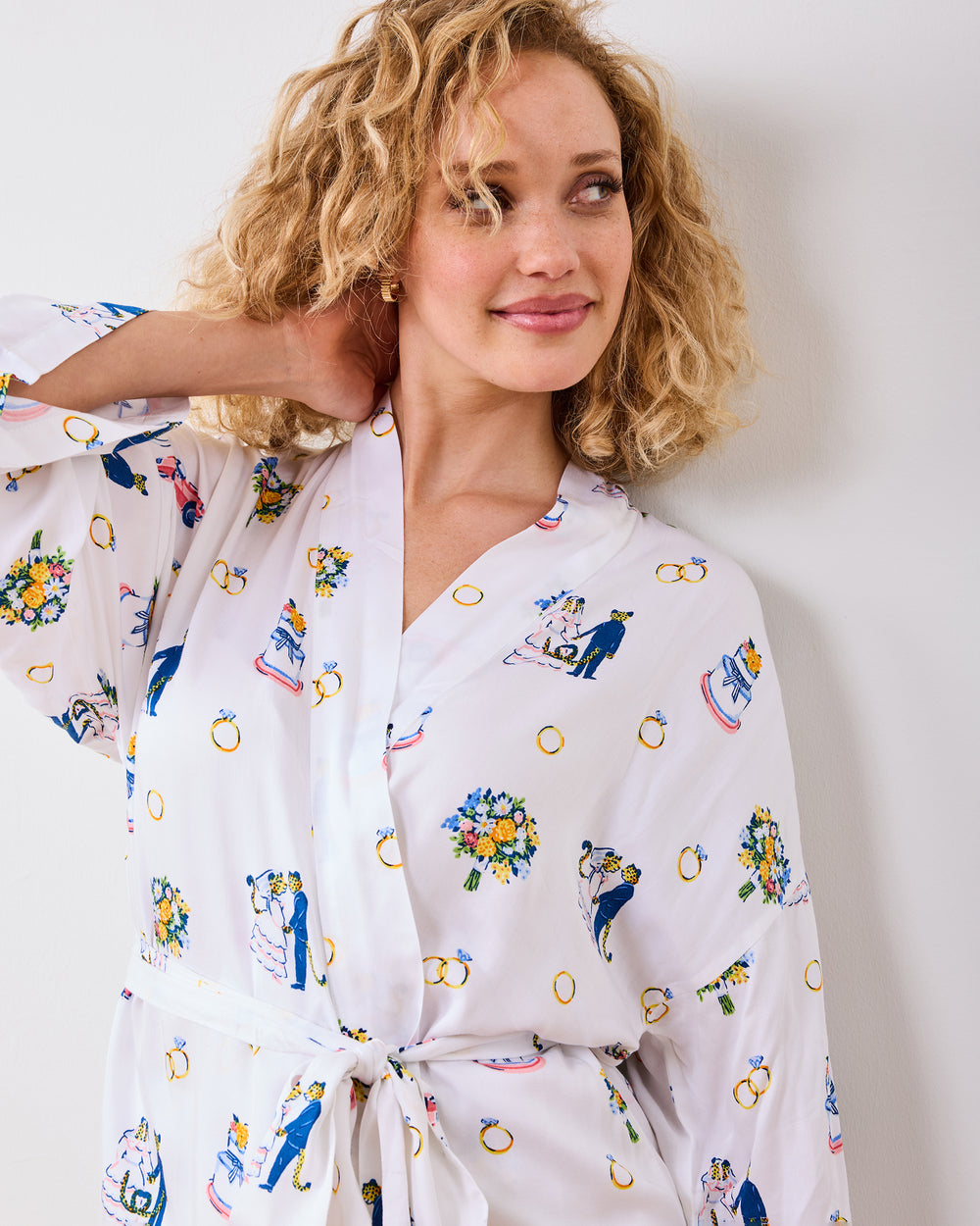 Happily Ever After - Eco Satin Glam Mini Robe & Sydney Set - Cloud - Printfresh