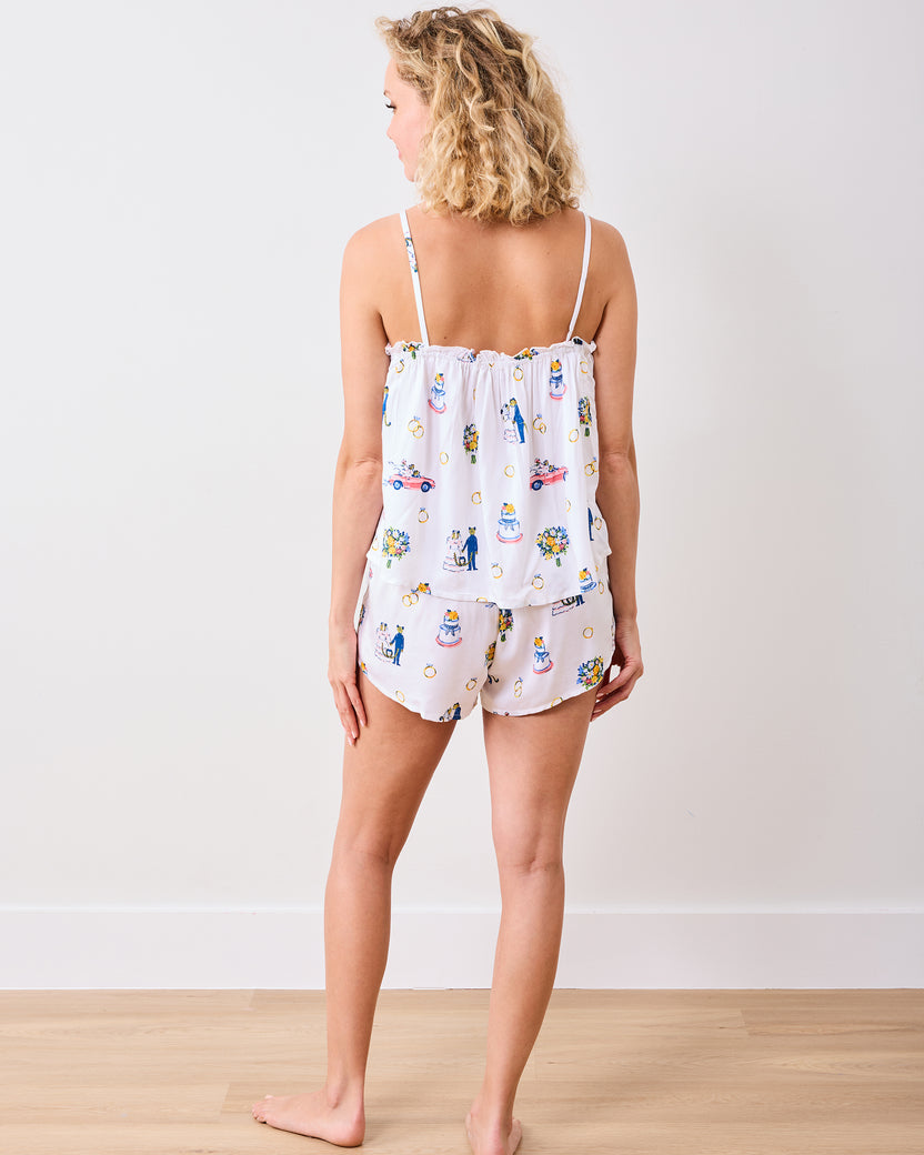 Happily Ever After - Eco Satin Glam Mini Robe & Sydney Set - Cloud - Printfresh