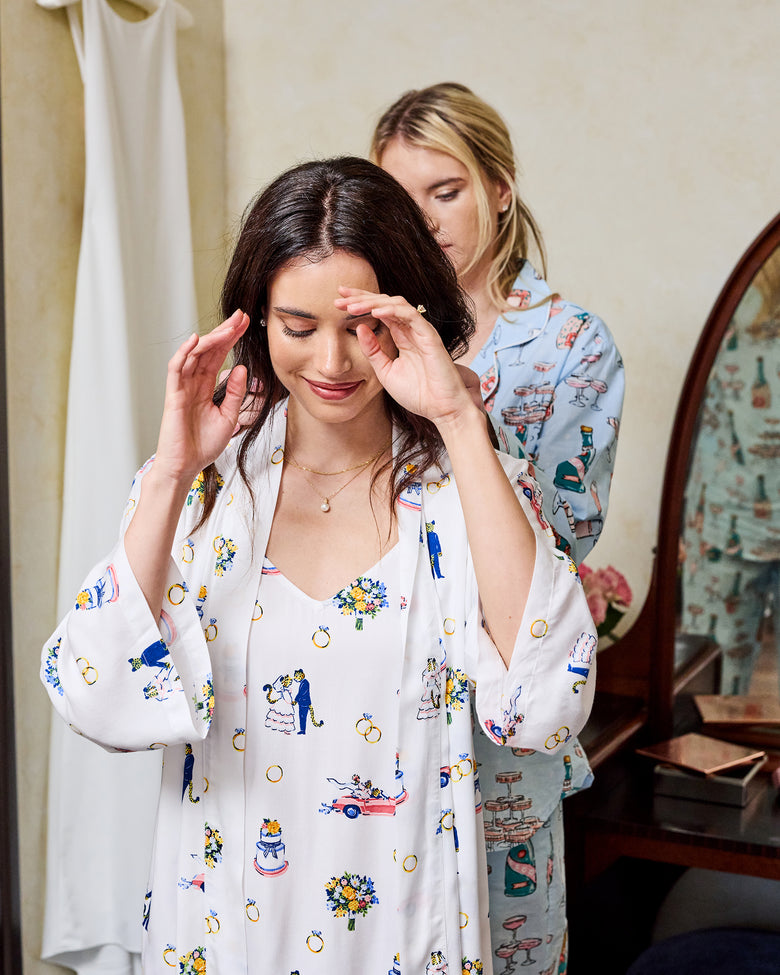 Happily Ever After - Eco Satin Chic To Sleep Shortie - Cloud - Printfresh