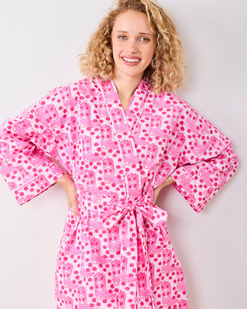 Rhinestone Cowgirl - Getting Ready Robe - Party Pink - Printfresh