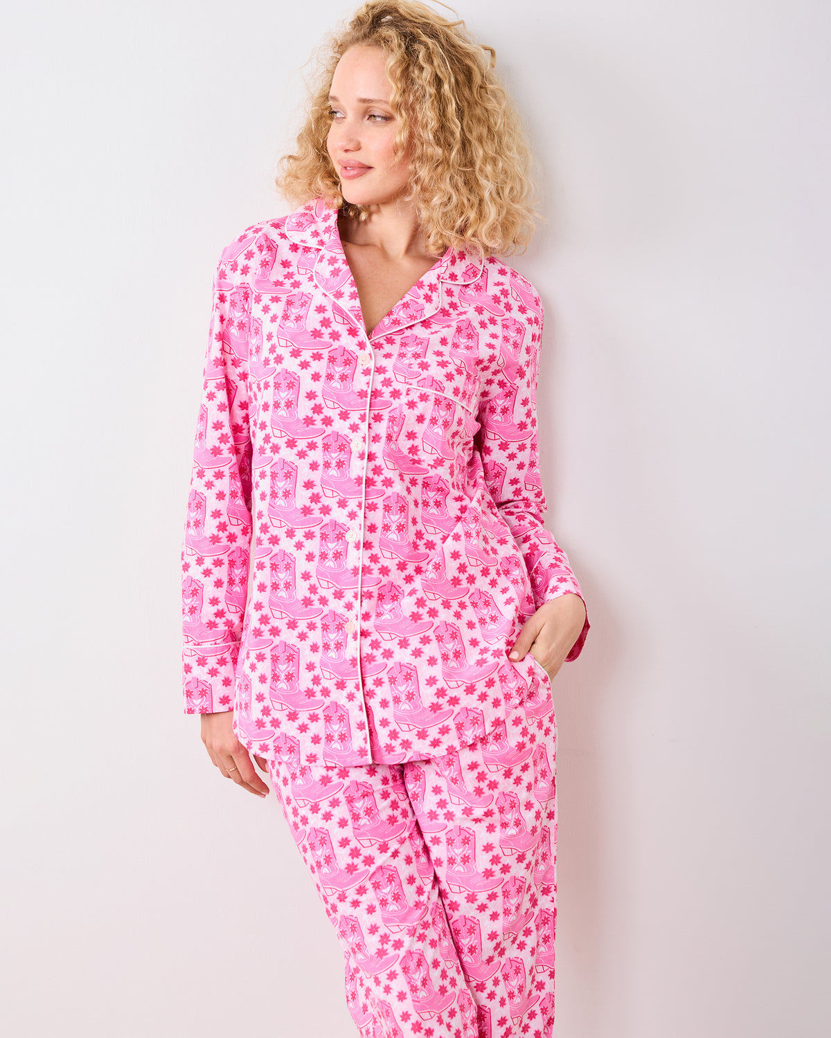 Rhinestone Cowgirl - Long PJ Set - Party Pink - Printfresh