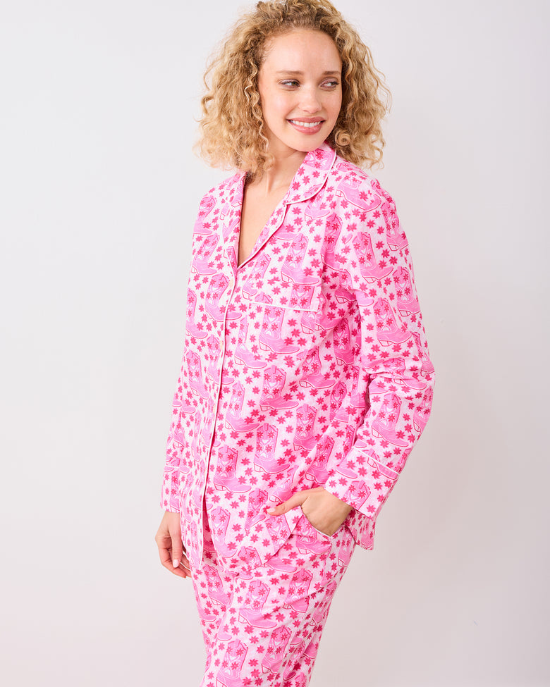 Rhinestone Cowgirl - Long PJ Set - Party Pink - Printfresh