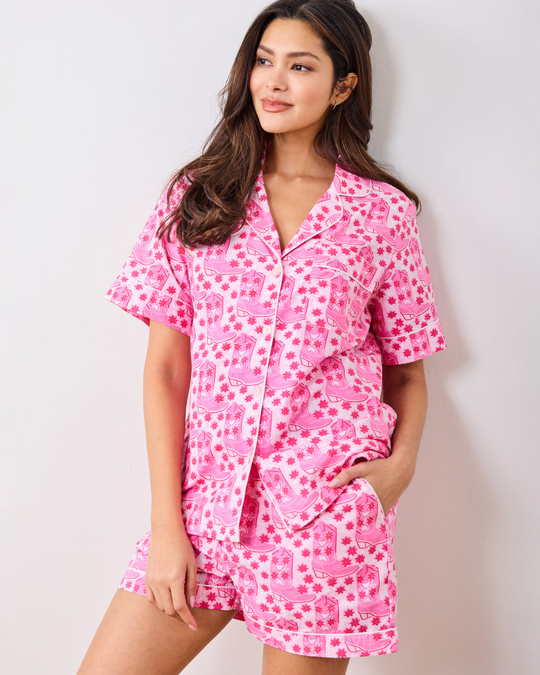 Rhinestone Cowgirl - Short PJ Set - Party Pink - Printfresh