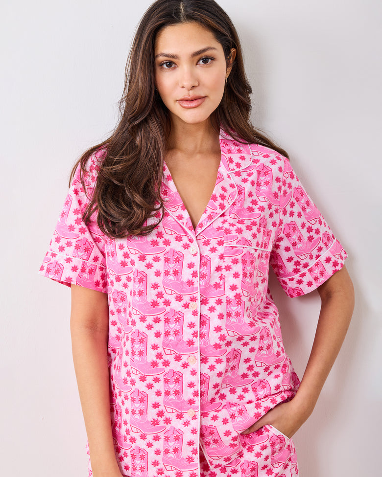 Rhinestone Cowgirl - Short PJ Set - Party Pink - Printfresh
