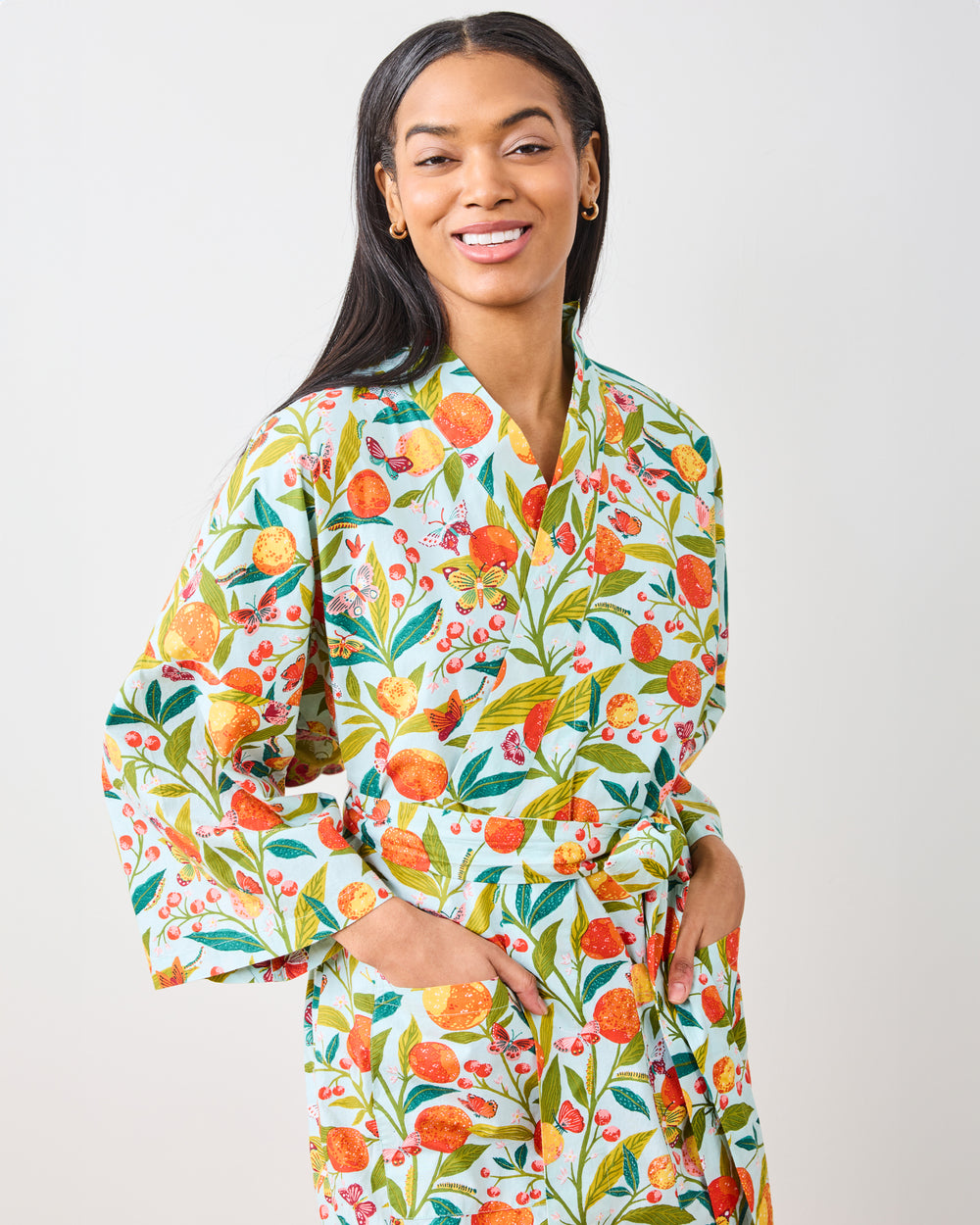 Butterfly Grove - Robe - Soft Blue - Printfresh
