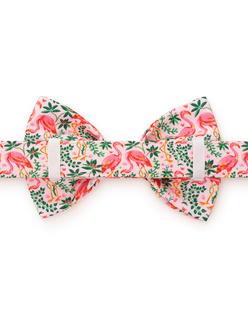 PF x The Foggy Dog Flock of Flamingos - Dog Bow Tie - Rose - Printfresh