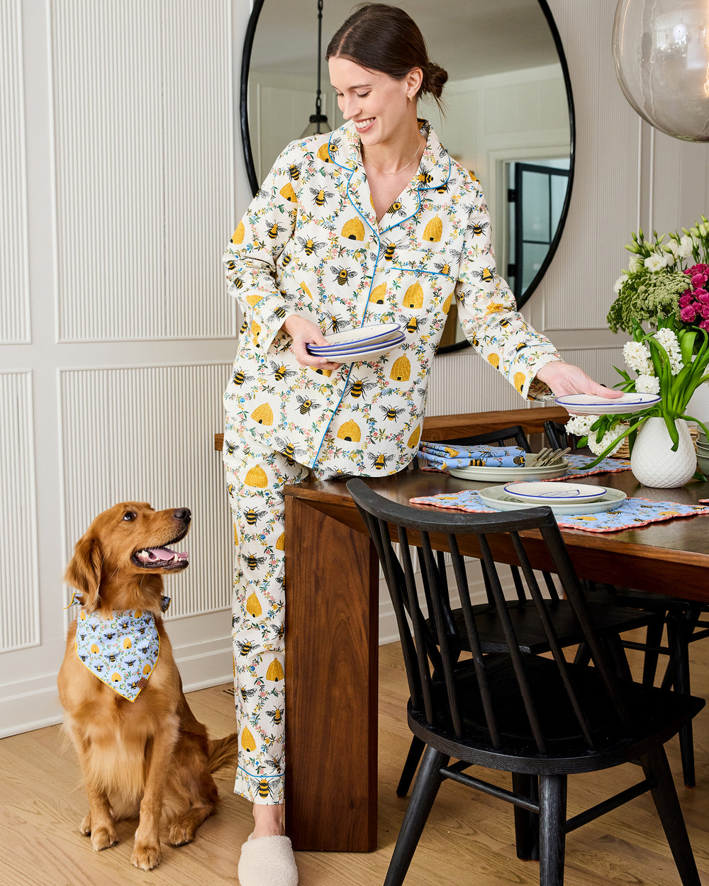 Sweet Bee - Long PJ Set - Cream - Printfresh