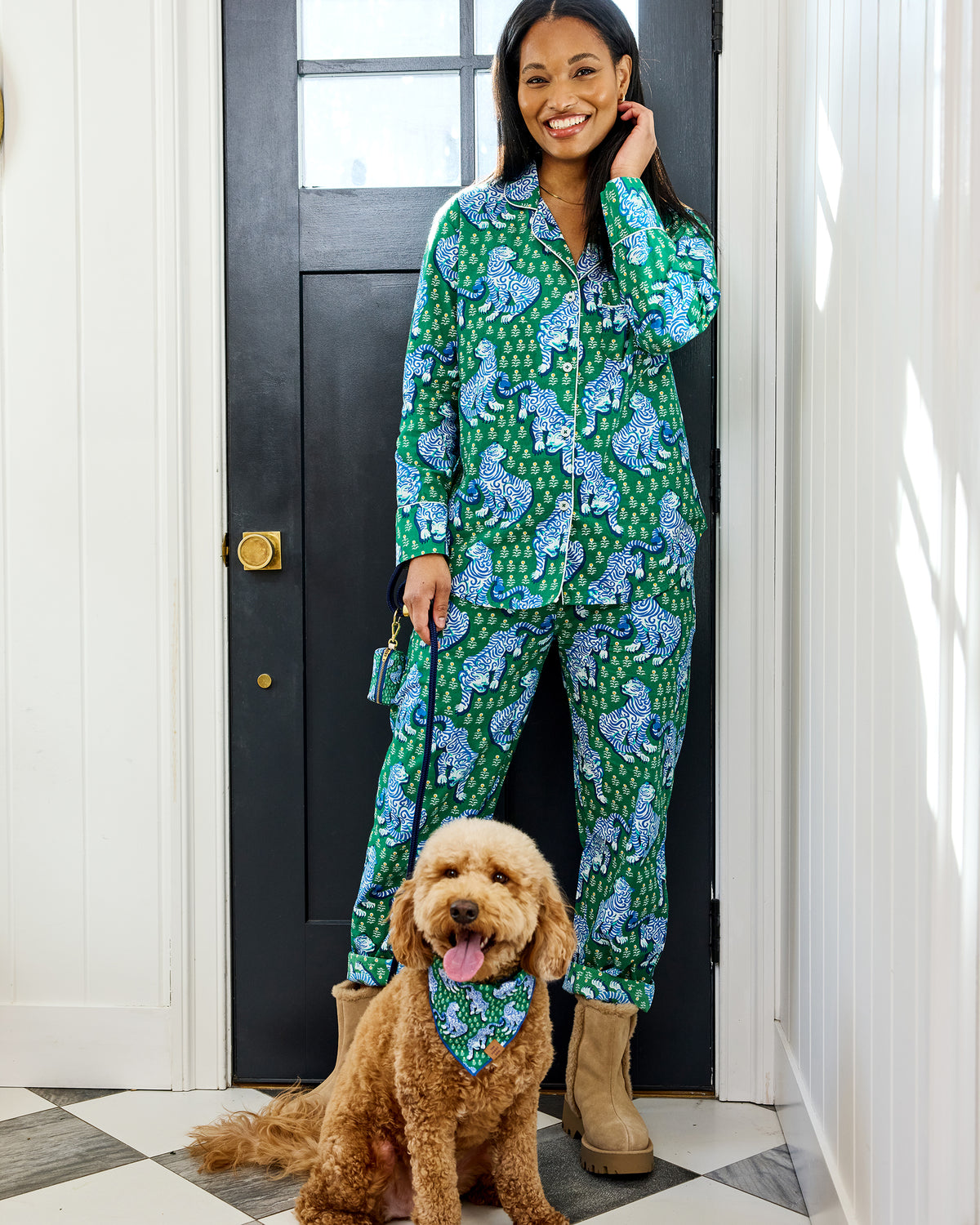 Tiger Queen - Long PJ Set - Jade - Printfresh