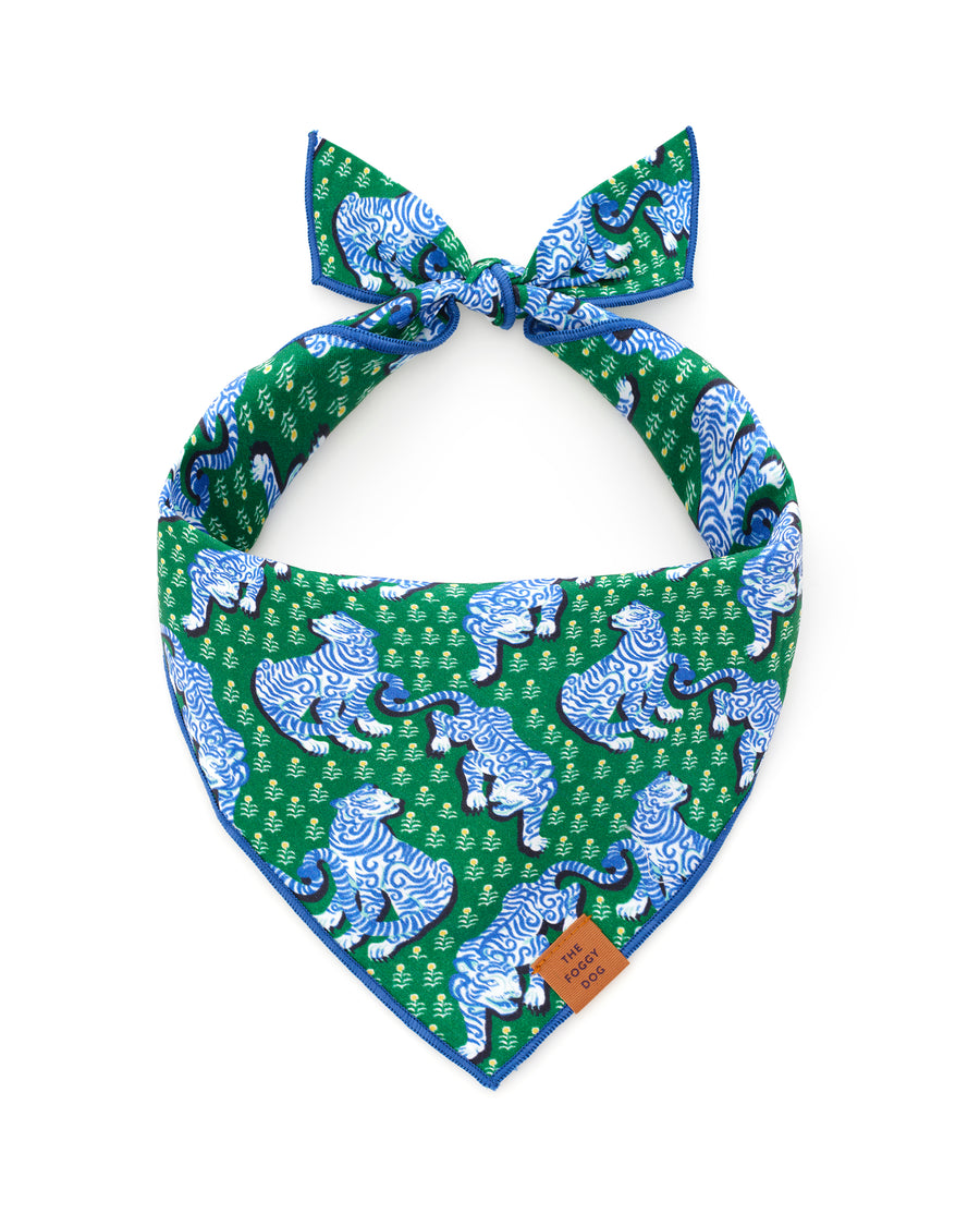 PF x The Foggy Dog Tiger Queen - Dog Bandana - Jade - Printfresh