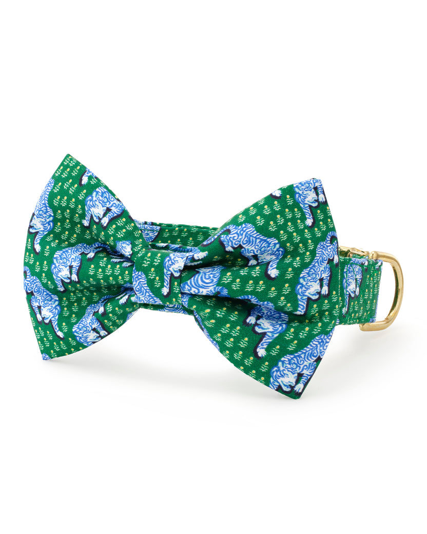 PF x The Foggy Dog Tiger Queen - Dog Bow Tie - Jade - Printfresh
