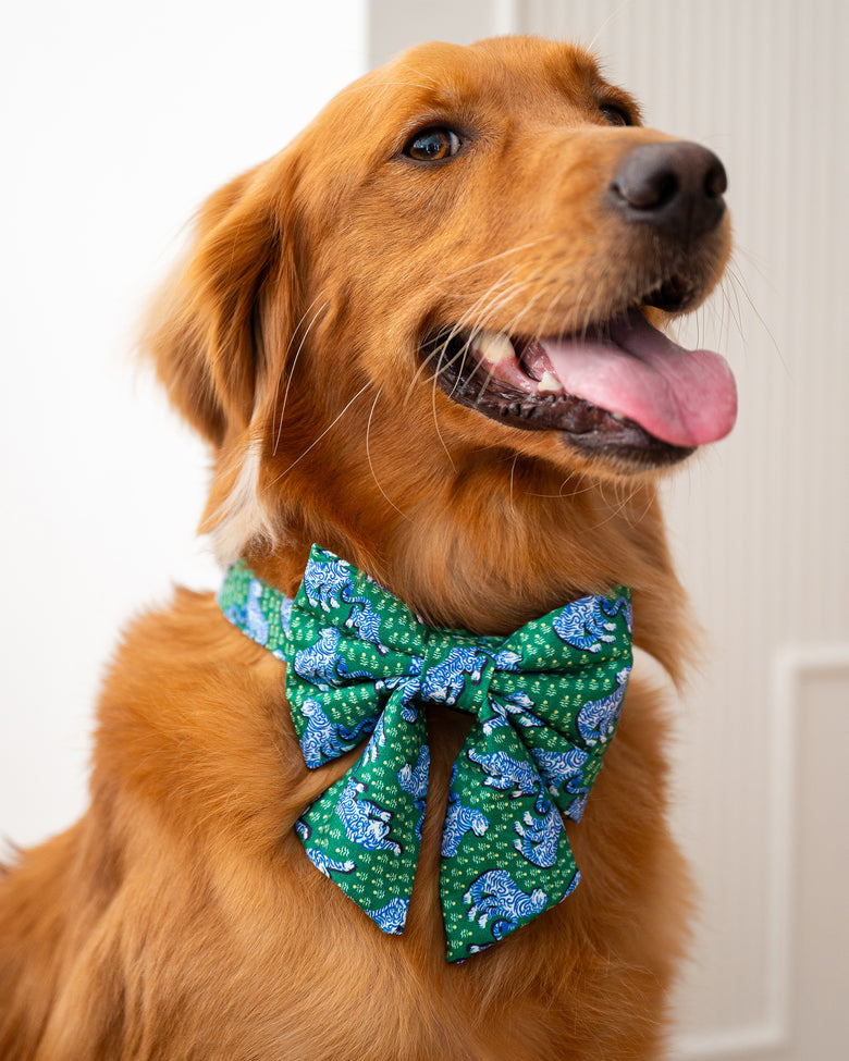 PF x The Foggy Dog Tiger Queen - Lady Dog Bow - Jade - Printfresh