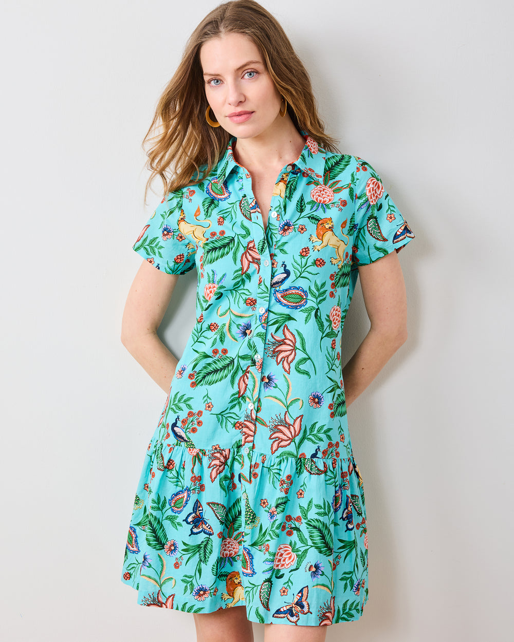 Garden District - Gracie Dress - Caribbean Blue - Printfresh