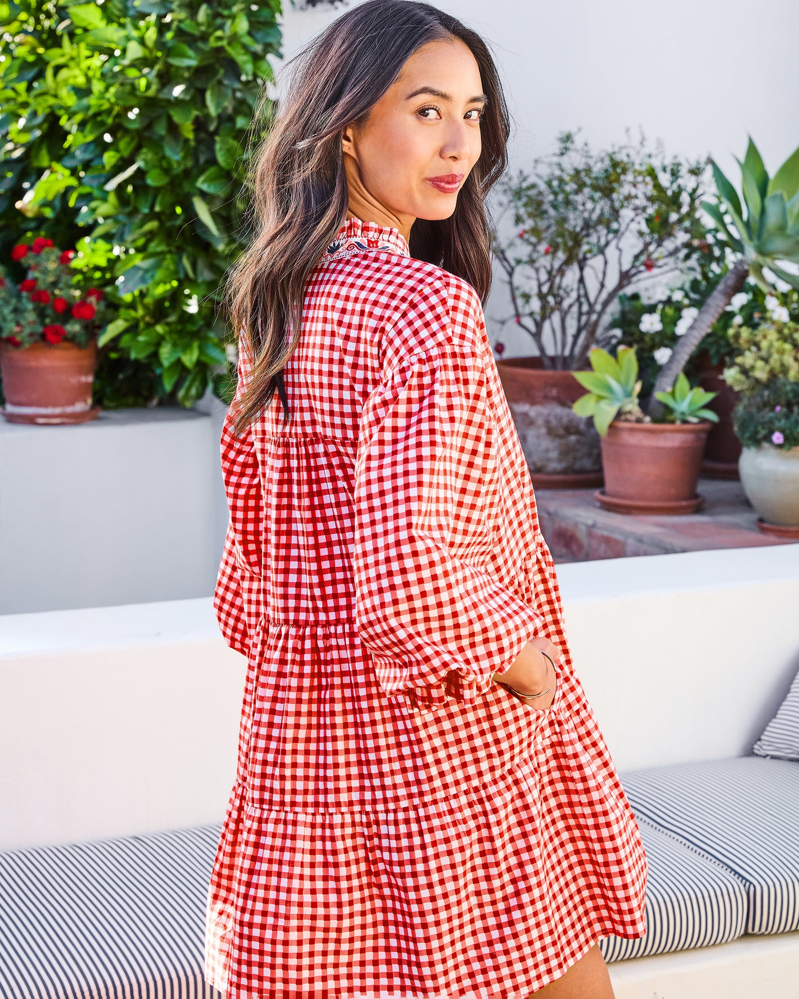 Garden Gingham - Rosalita Dress - Picnic Red - Printfresh
