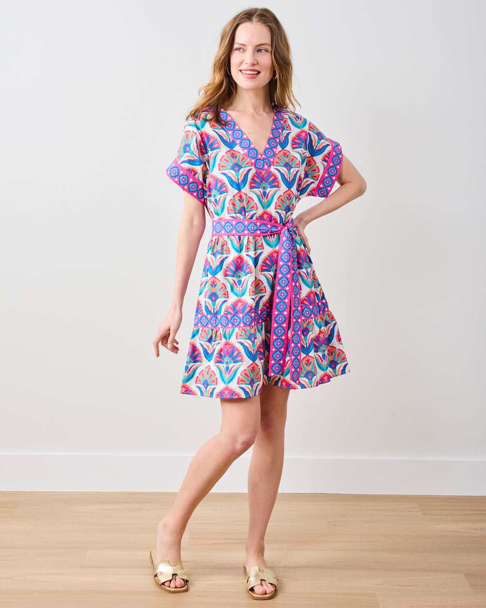 Geo Floral - Atlantic Dress - Fuschia Cloud - Printfresh