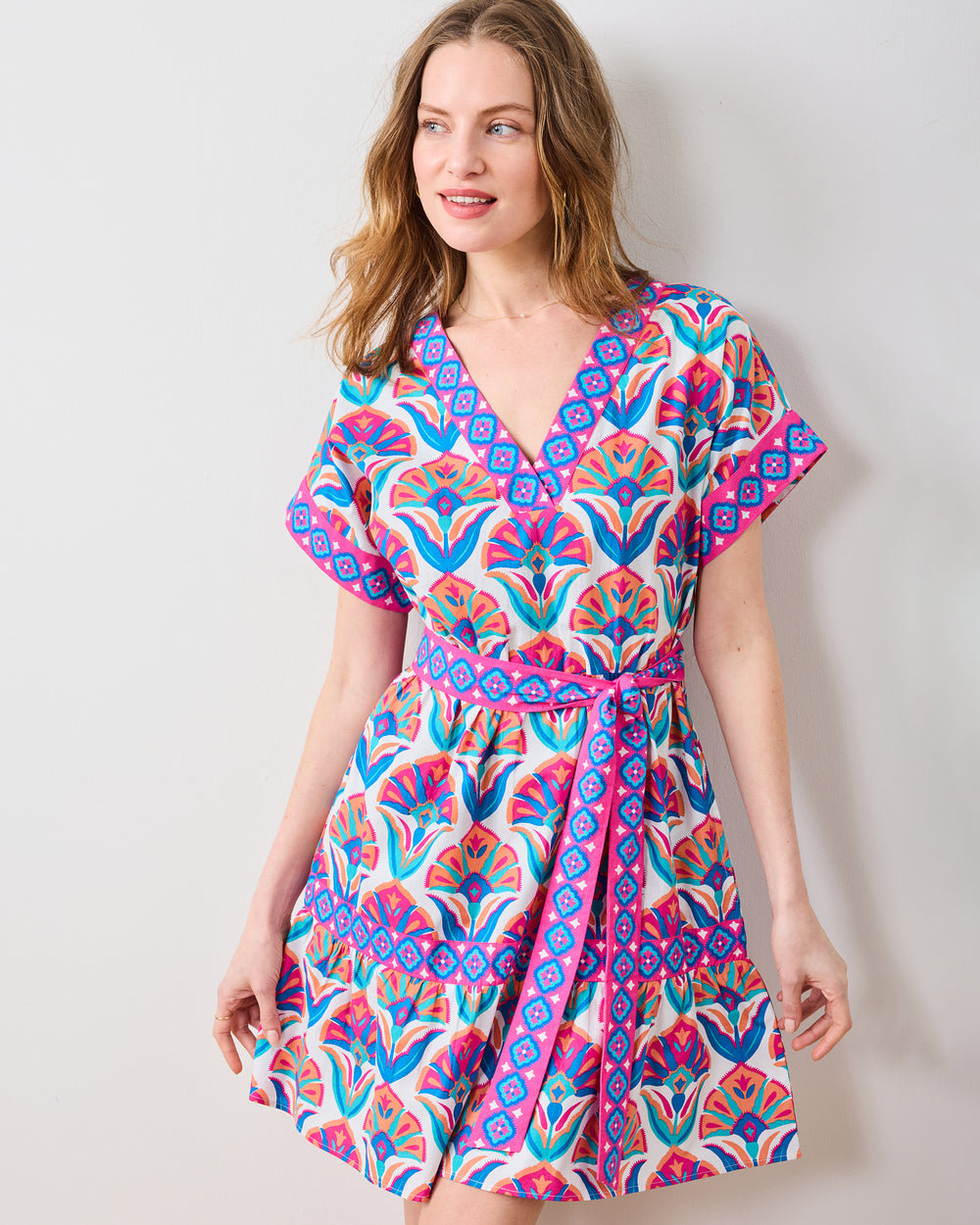 Geo Floral - Atlantic Dress - Fuschia Cloud - Printfresh