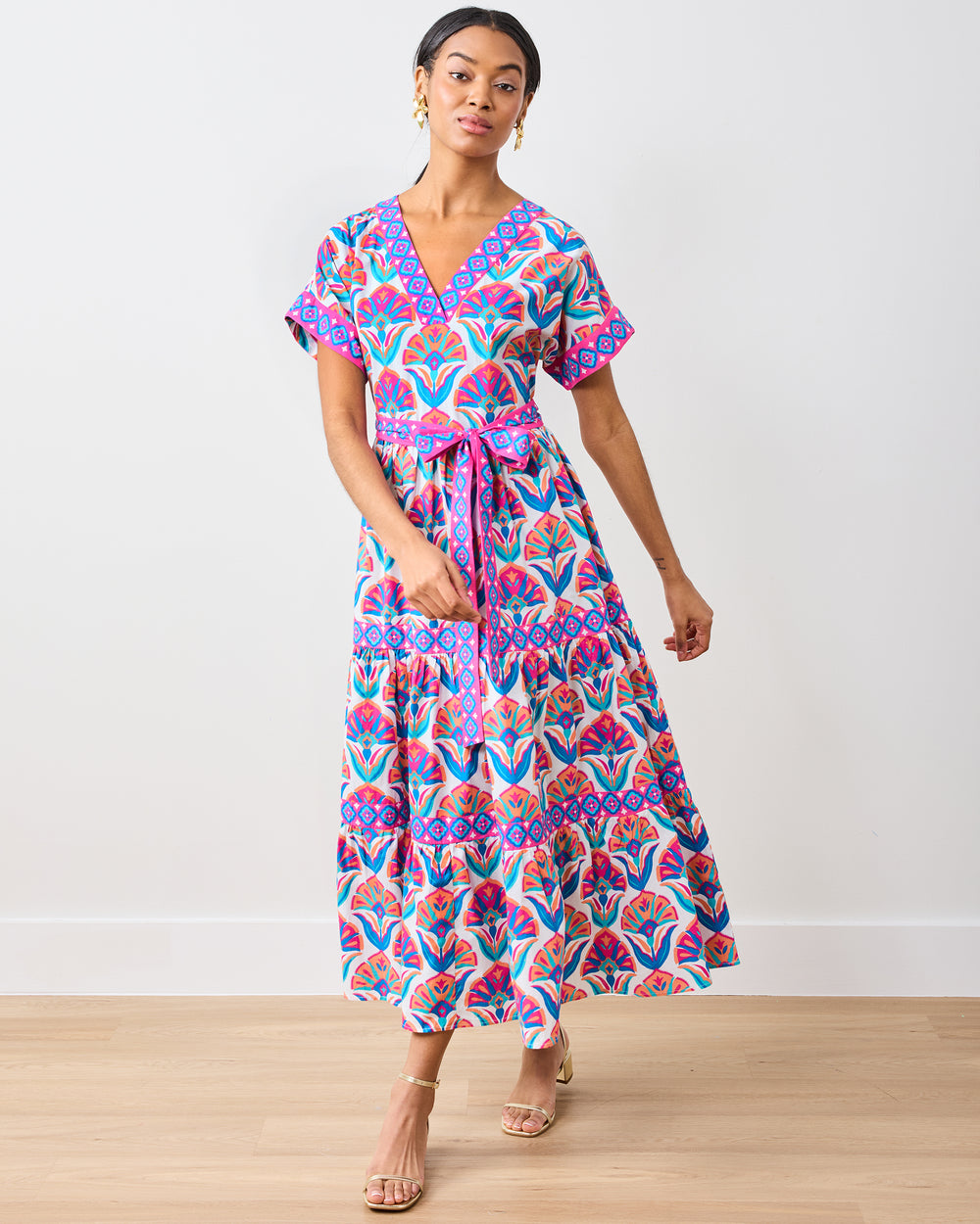 Geo Floral - Harbour Dress - Fuschia Cloud - Printfresh