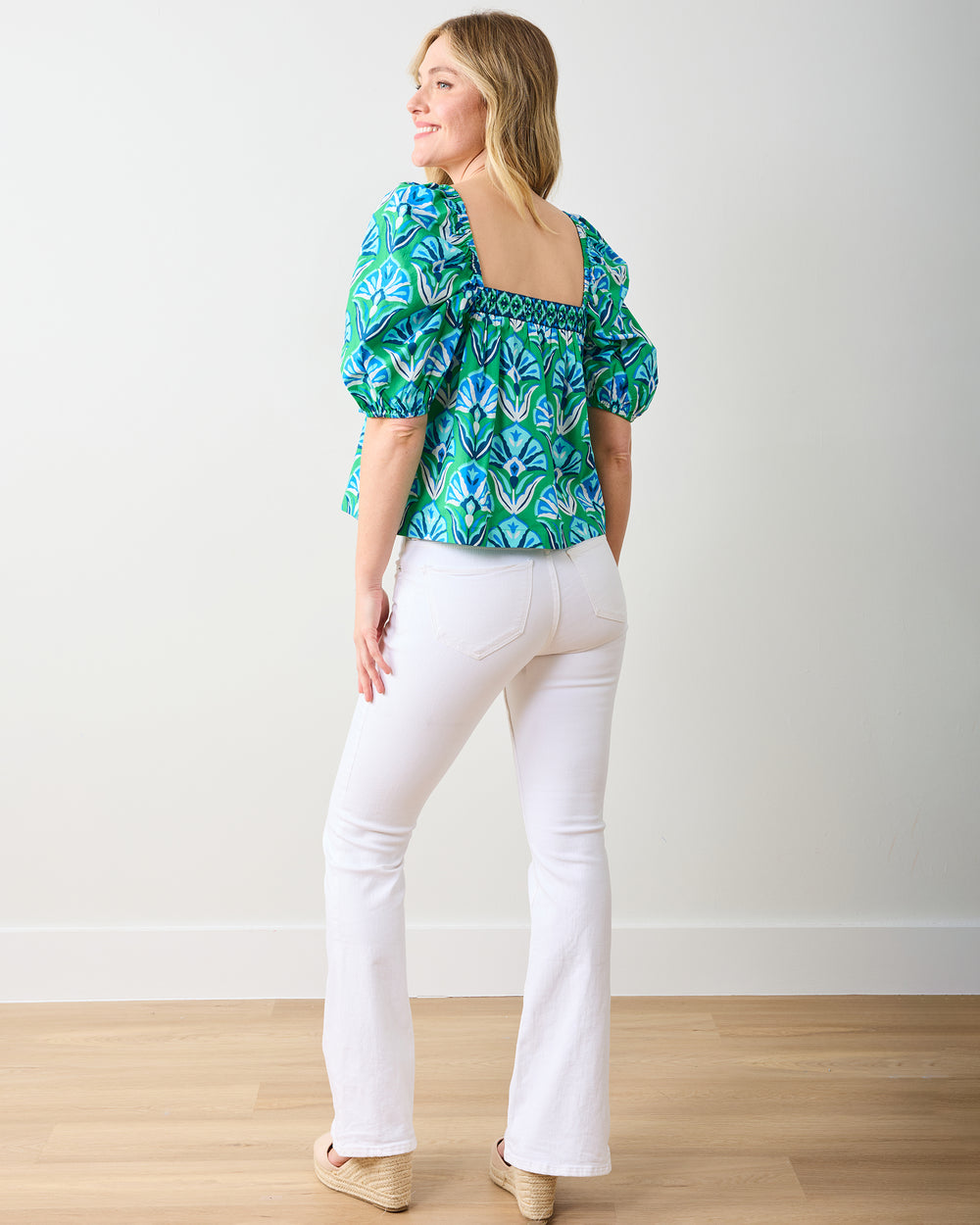 Geo Floral - Margot Blouse - Green Juice - Printfresh