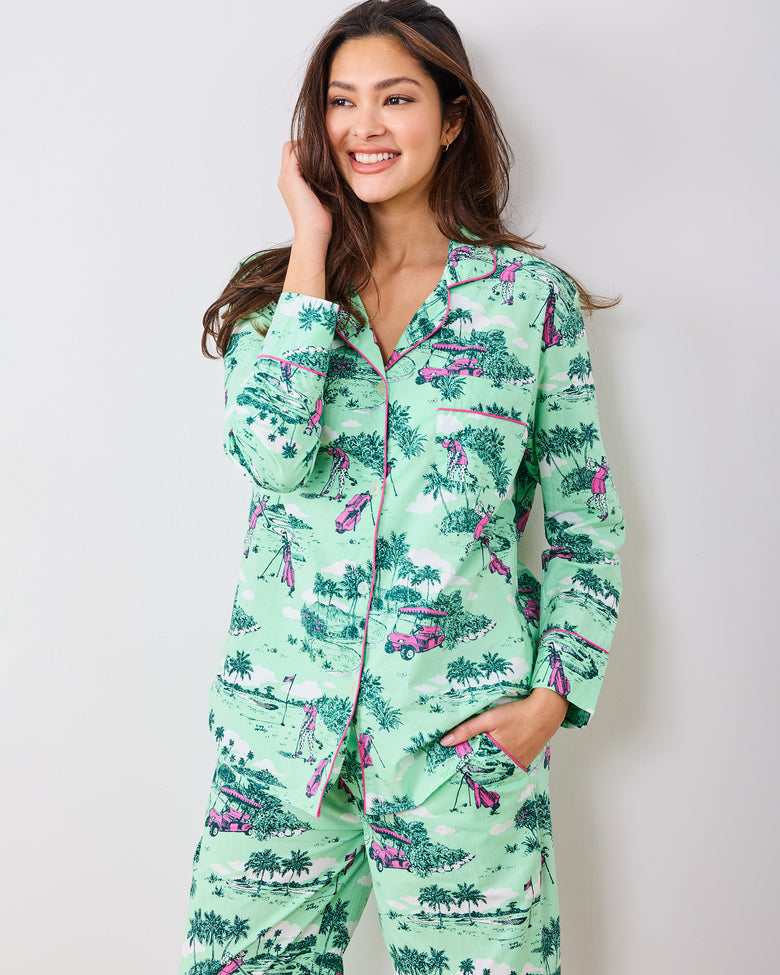 Golf Toile - Long PJ Set - Putting Green - Printfresh