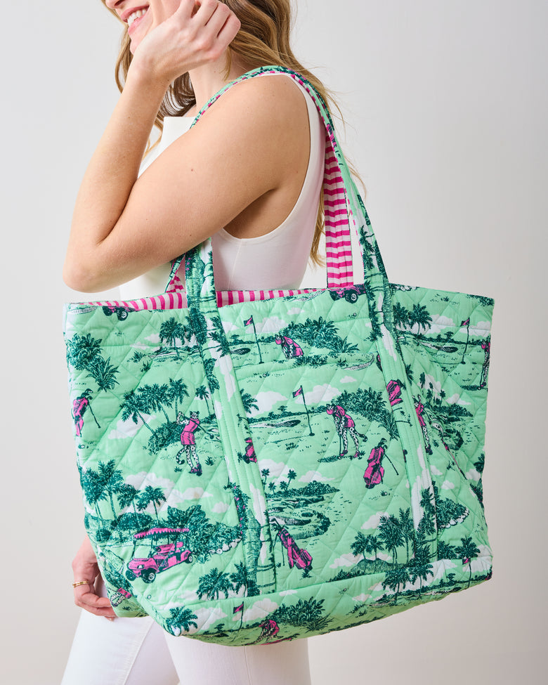 Golf Toile - Weekend Bag With Pouch - Putting Green - Printfresh